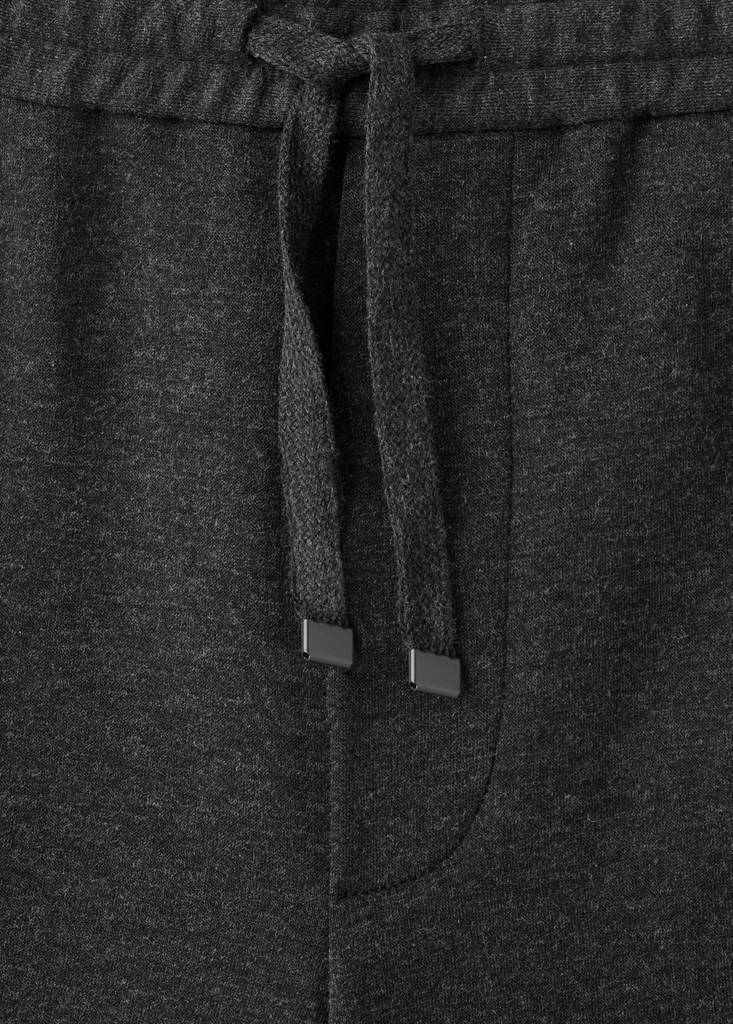 Flannel joggers with drawstring — Dark Heather Grey