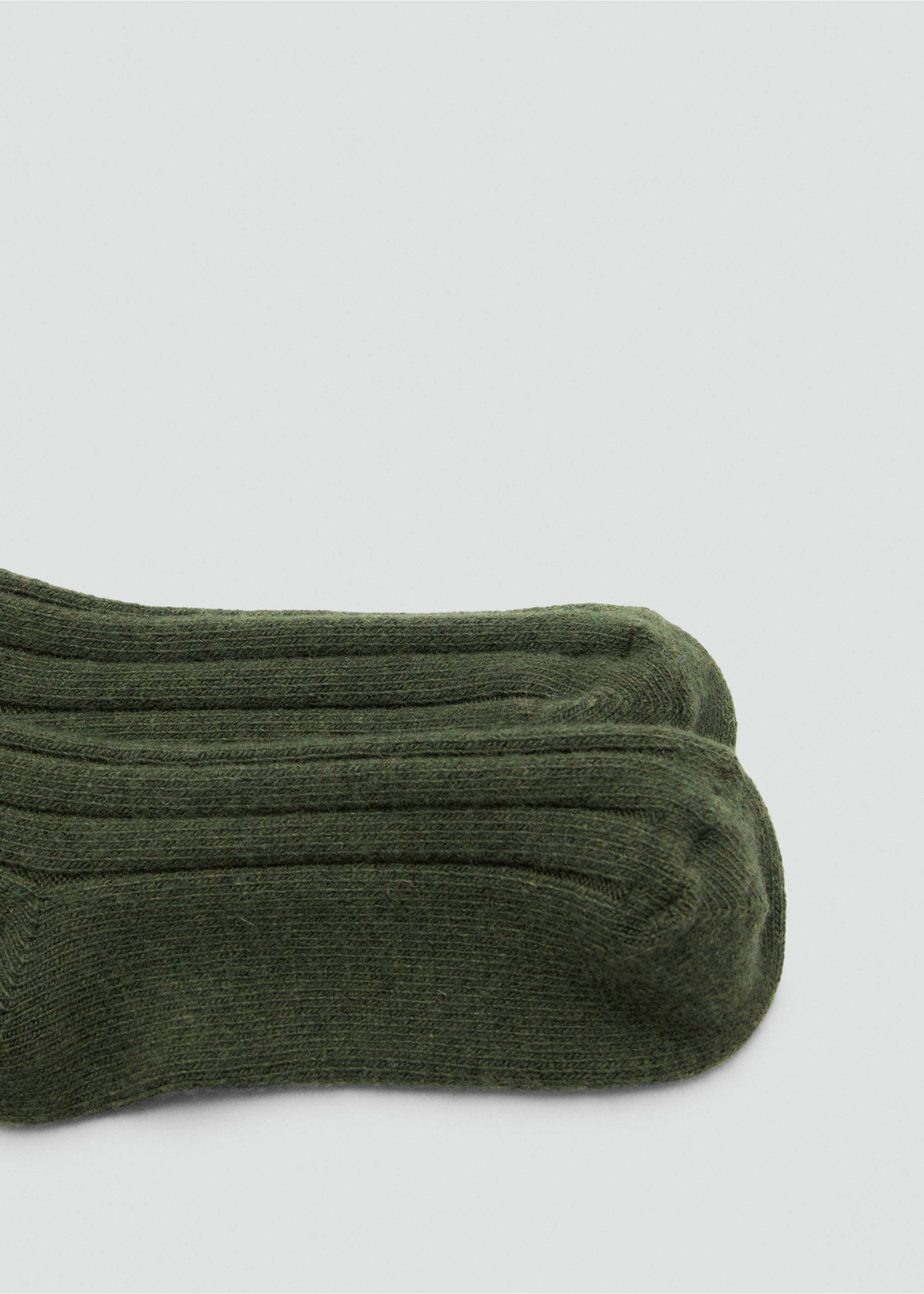 Ribbed wool blend socks - Details of the article 1, Khaki. Ref: 27071201-00.