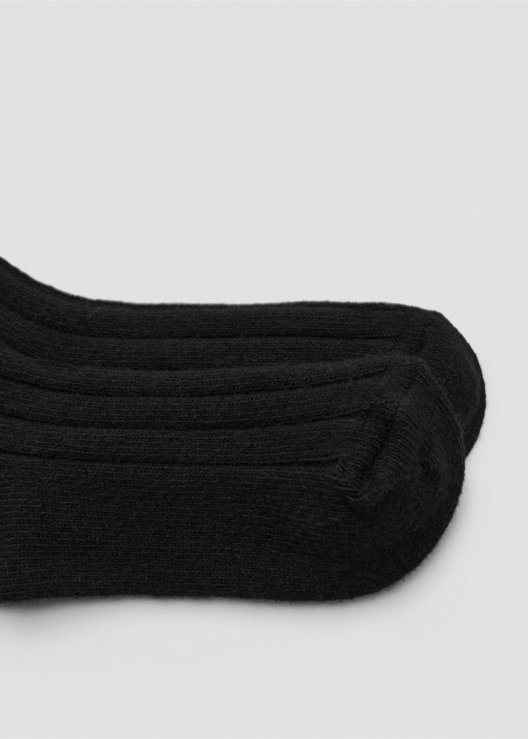 Ribbed wool blend socks - Details of the article 1, Black. Ref: 27071201-00.