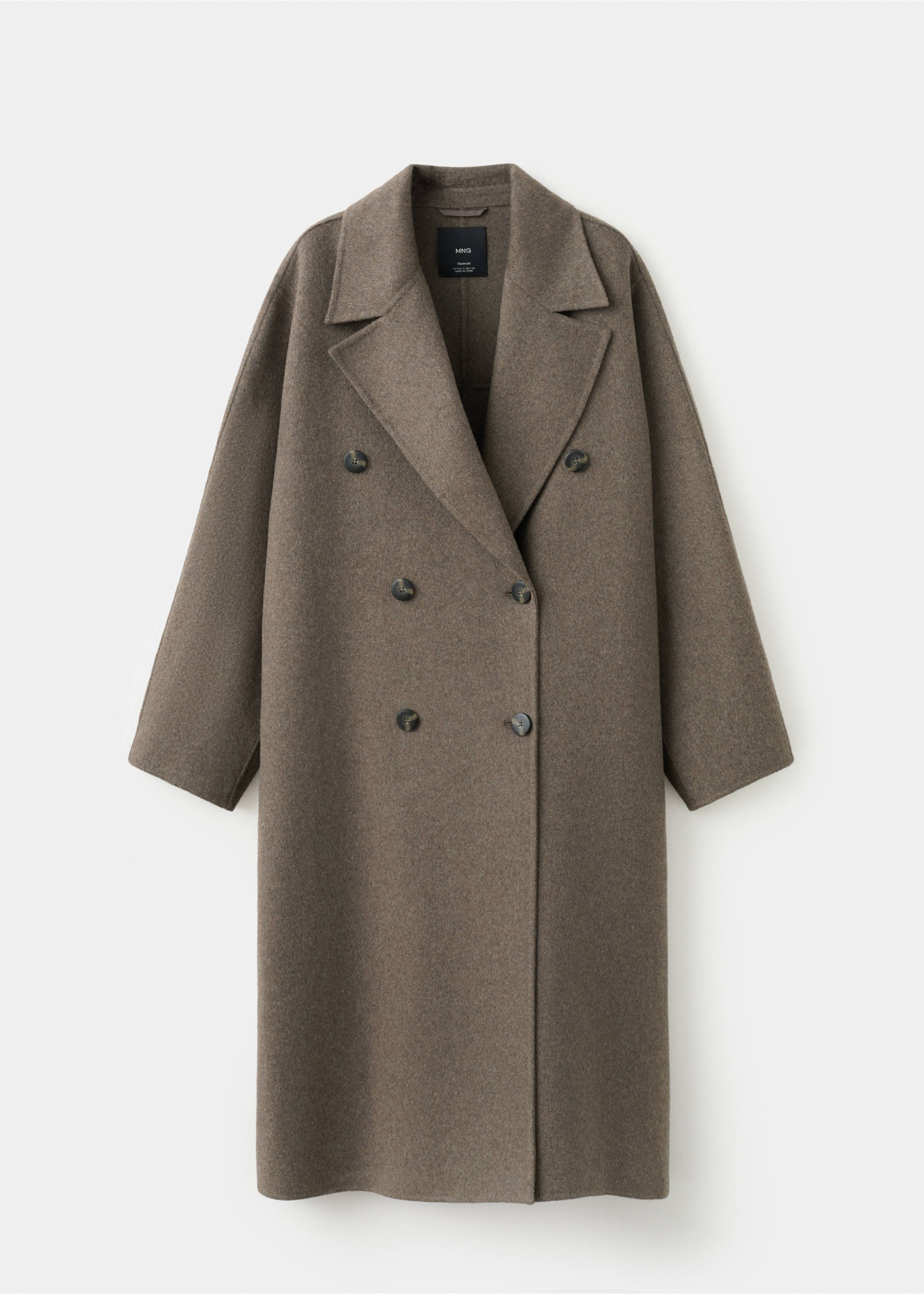 Handmade oversized wool coat - Article without model, Medium Brown. Ref: 27071208-00.