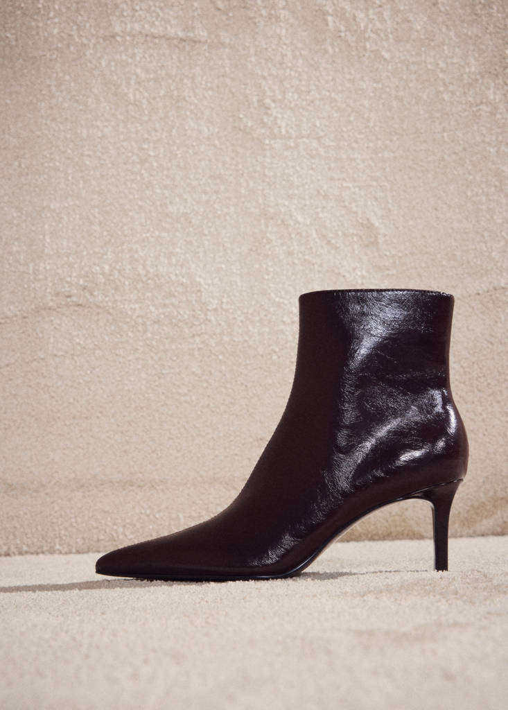 Pointed heel ankle boot — Burgundy