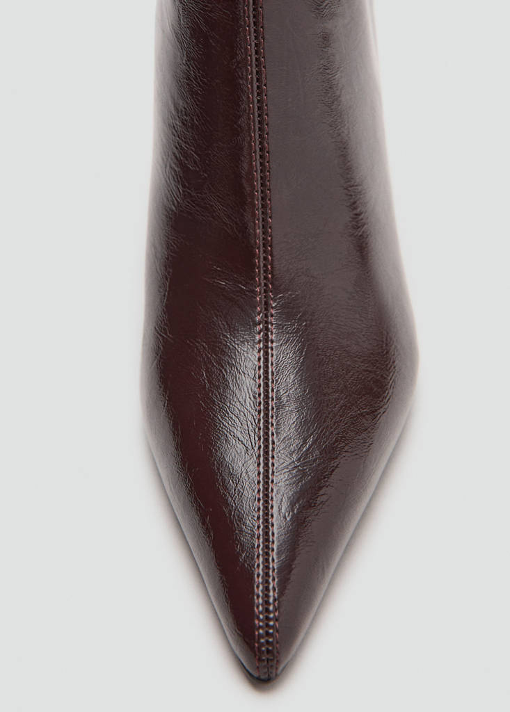 Pointed heel ankle boot — Burgundy