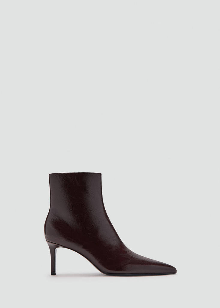 Pointed heel ankle boot — Burgundy