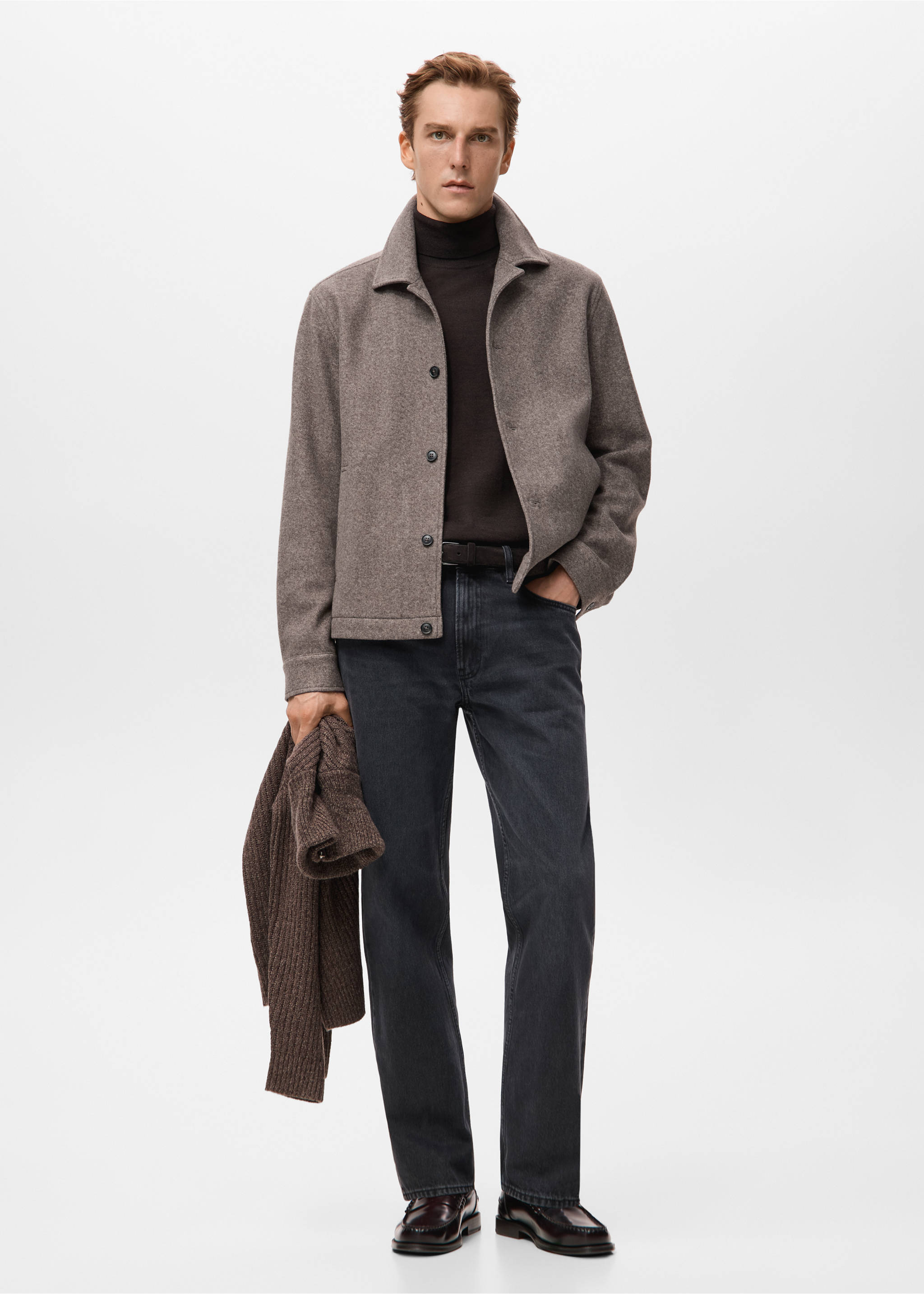 Surchemise flanelle regular-fit - Plan général, Marron moyen. Ref: 27071211-00.