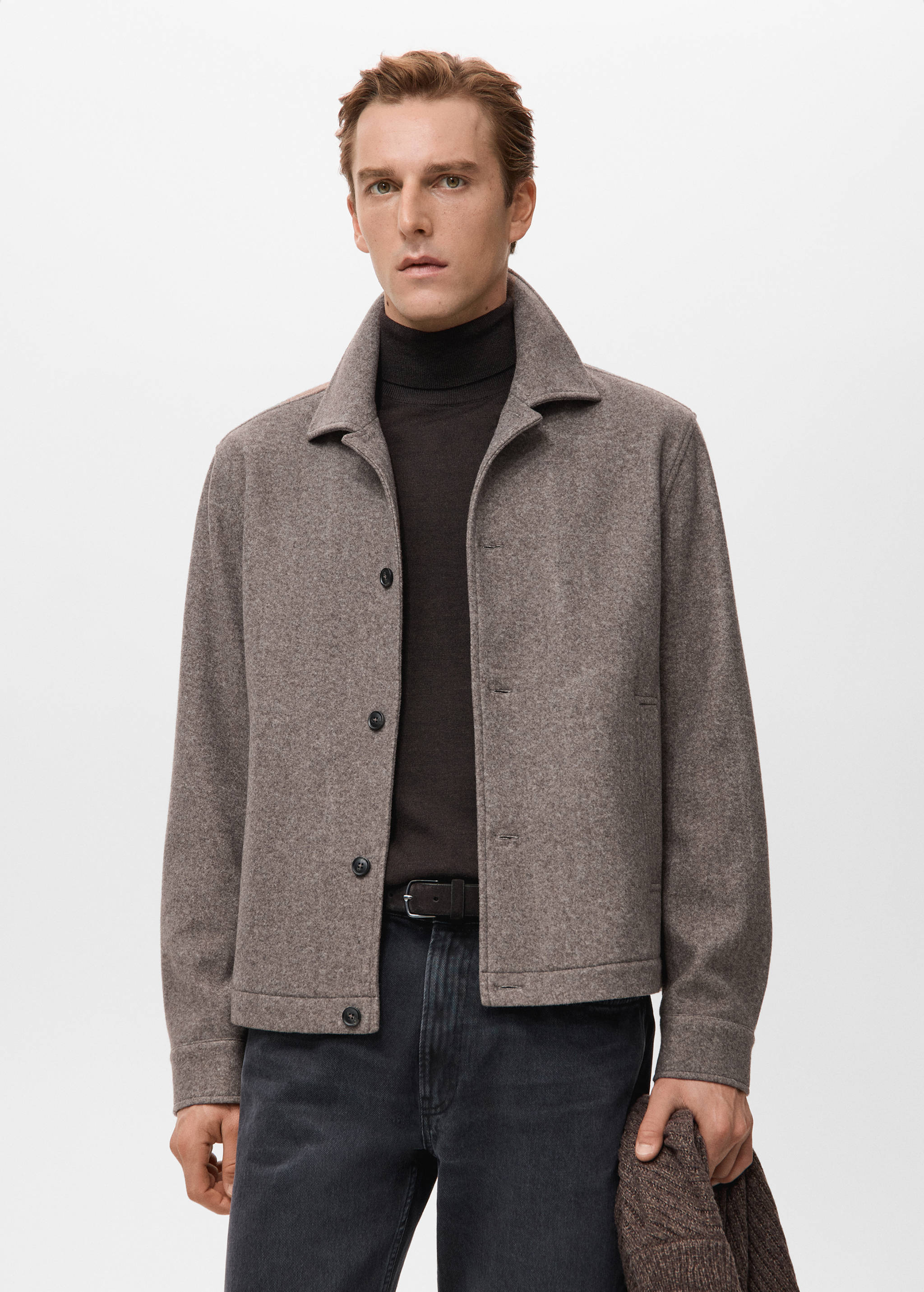 Regular fit flannel overshirt - Medium plane