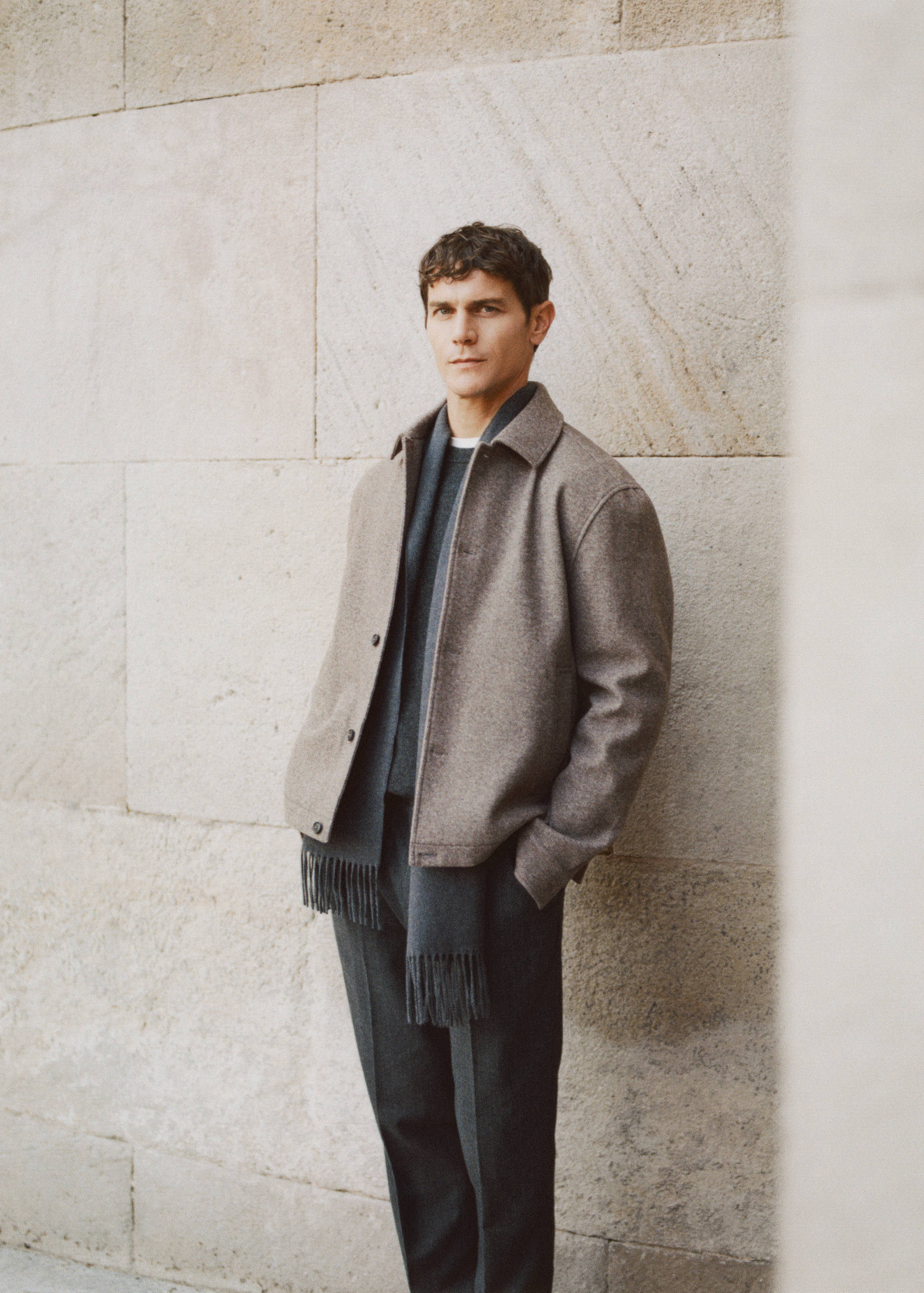 Regular fit flannel overshirt - Details of the article 3