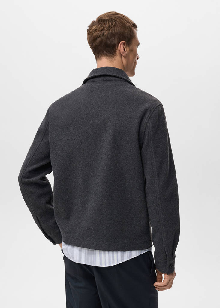 Regular fit flannel overshirt — Dark Heather Grey