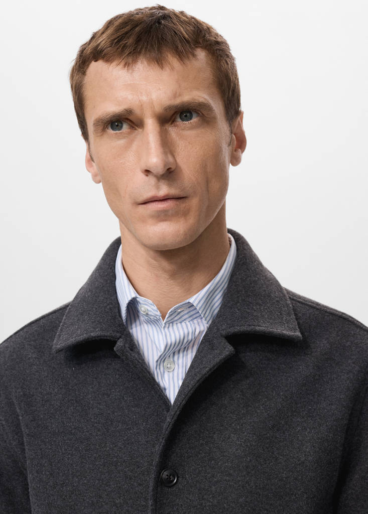 Regular fit flannel overshirt — Dark Heather Grey