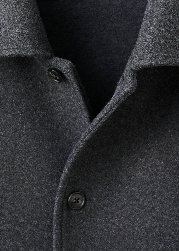 Regular fit flannel overshirt — Dark Heather Grey