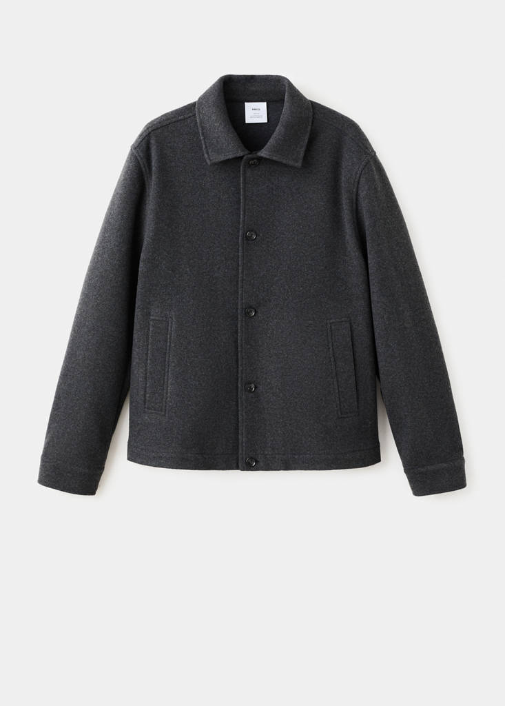 Regular fit flannel overshirt — Dark Heather Grey