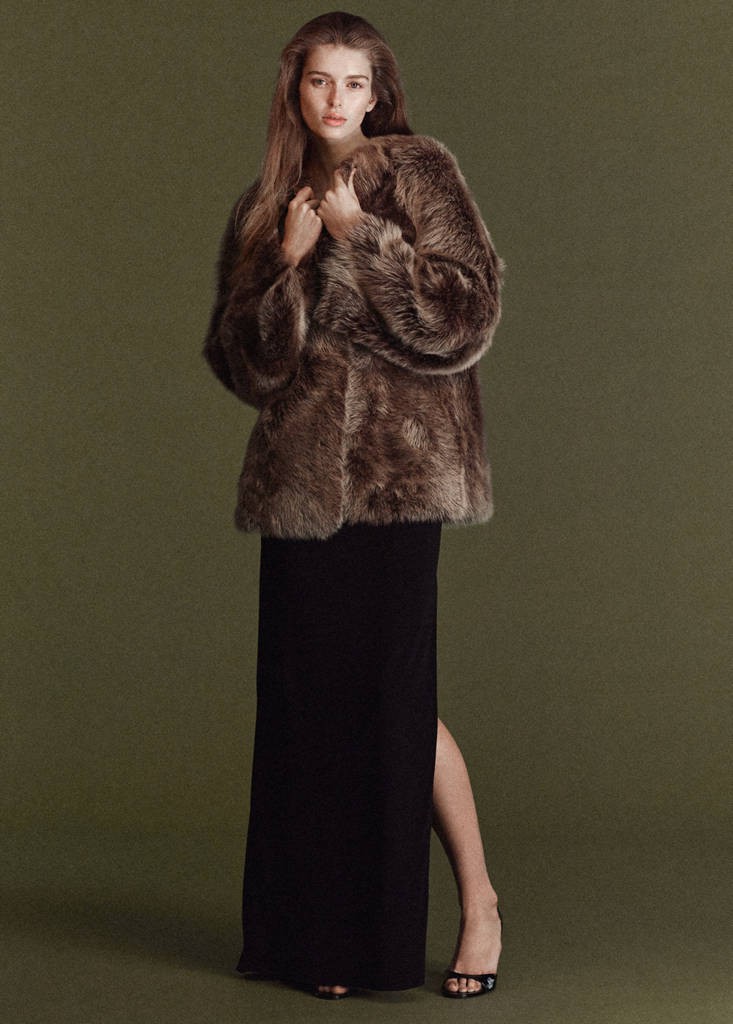 Reversible fur coat — Tobacco Brown