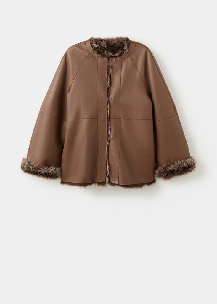 Reversible fur coat — Tobacco Brown