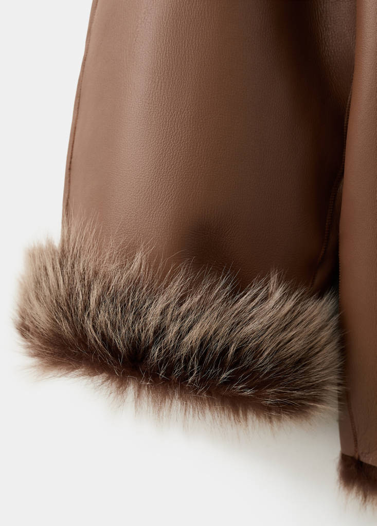 Reversible fur coat — Tobacco Brown