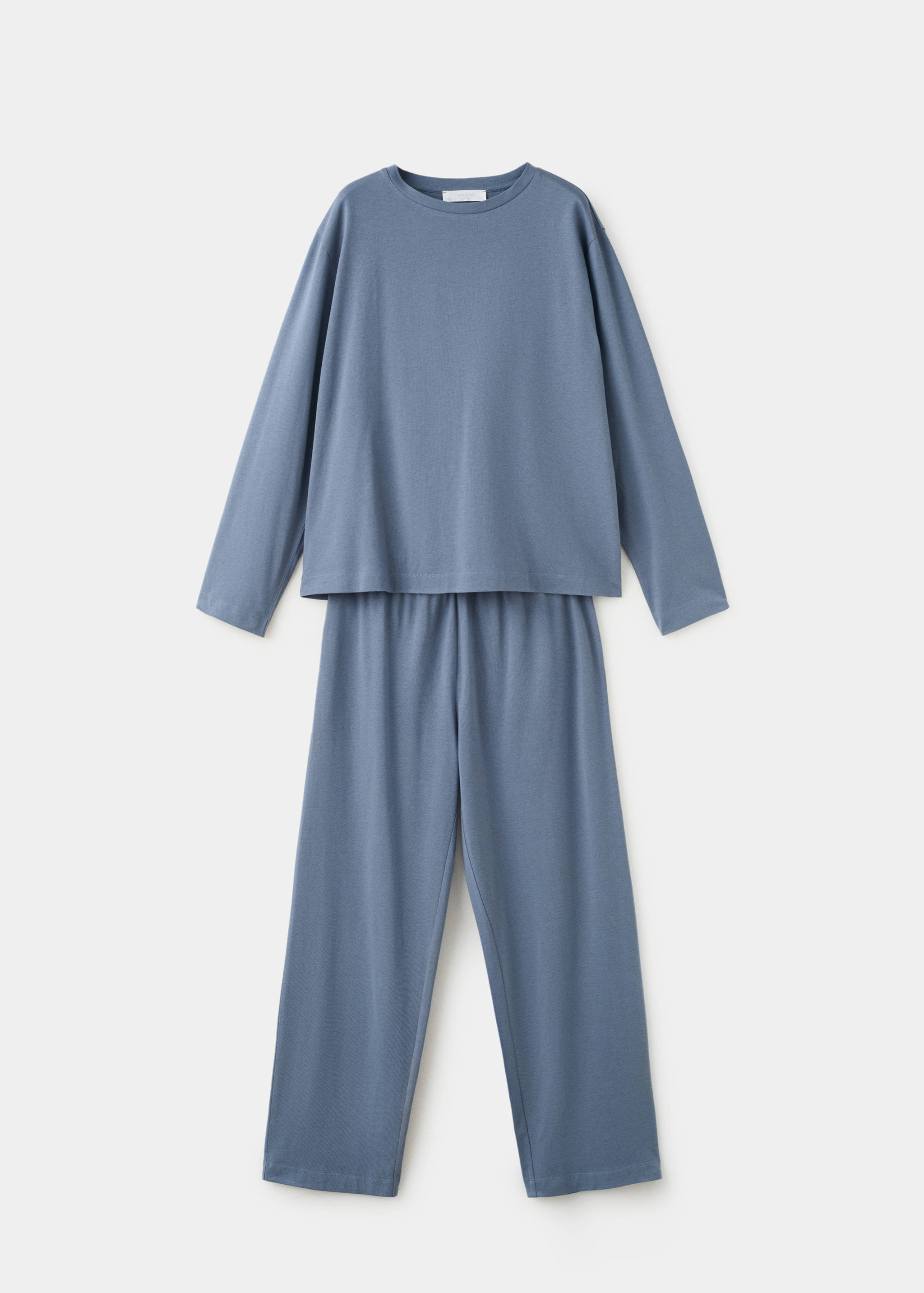 Zweiteiliger Pyjama aus einfarbiger Baumwolle - Artikel ohne Model
