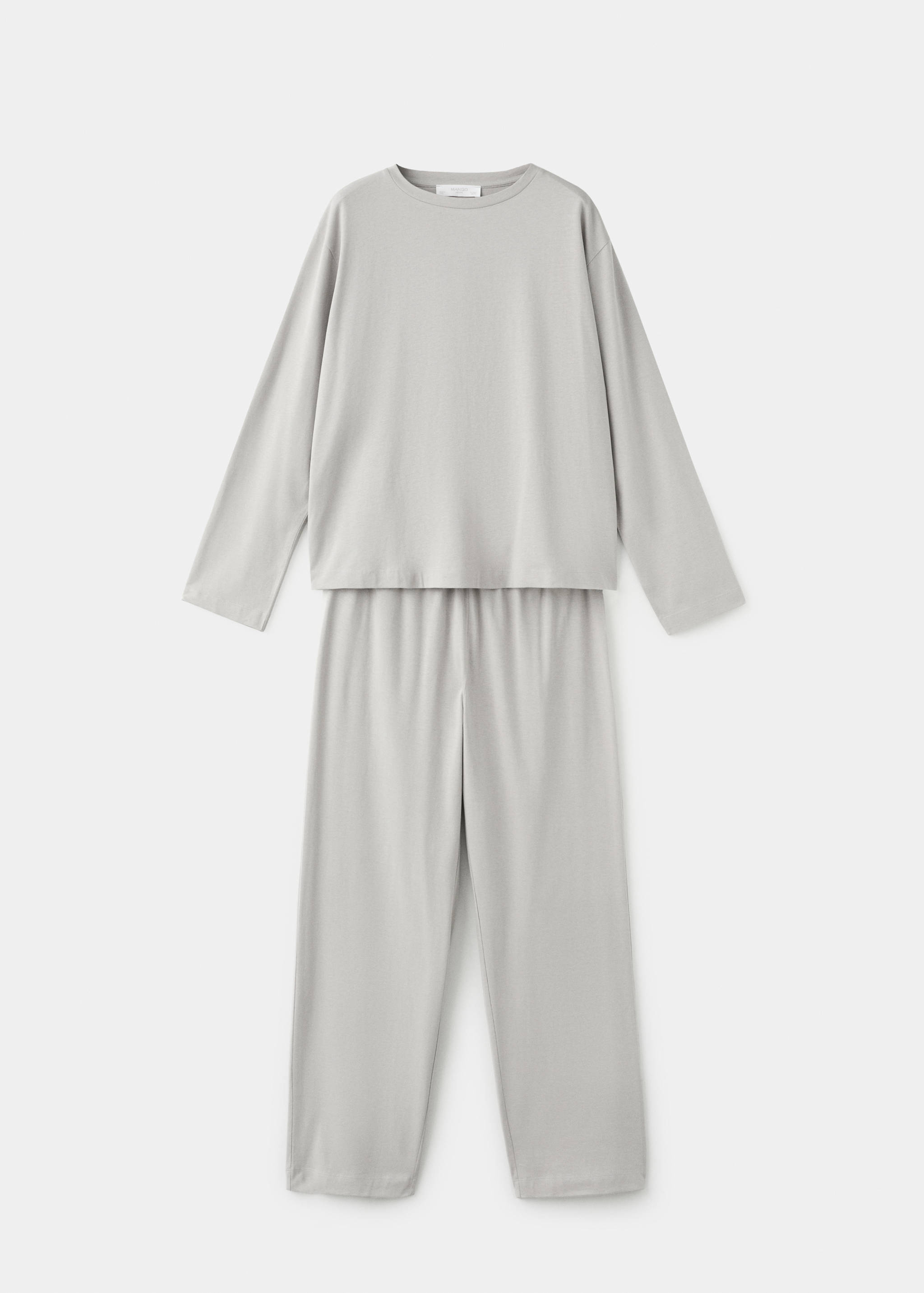 Zweiteiliger Pyjama aus einfarbiger Baumwolle - Artikel ohne Model