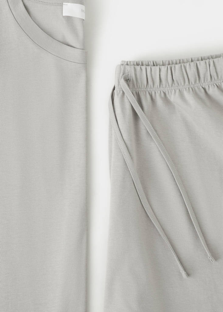 Two-piece plain cotton pyjamas — Grey