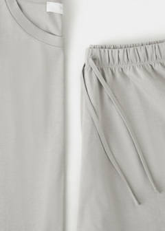 Two-piece plain cotton pyjamas — Grey 7