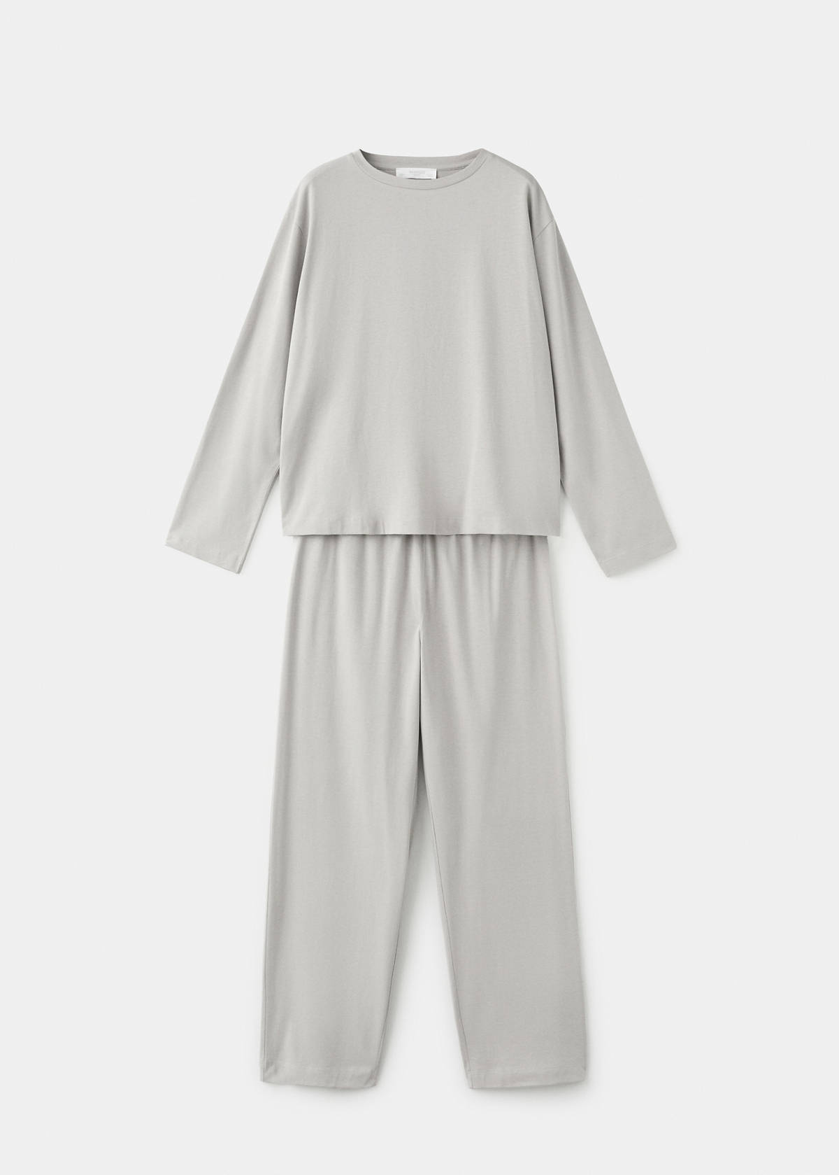 Two-piece plain cotton pyjamas — Grey