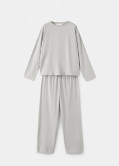 Two-piece plain cotton pyjamas — Grey 6