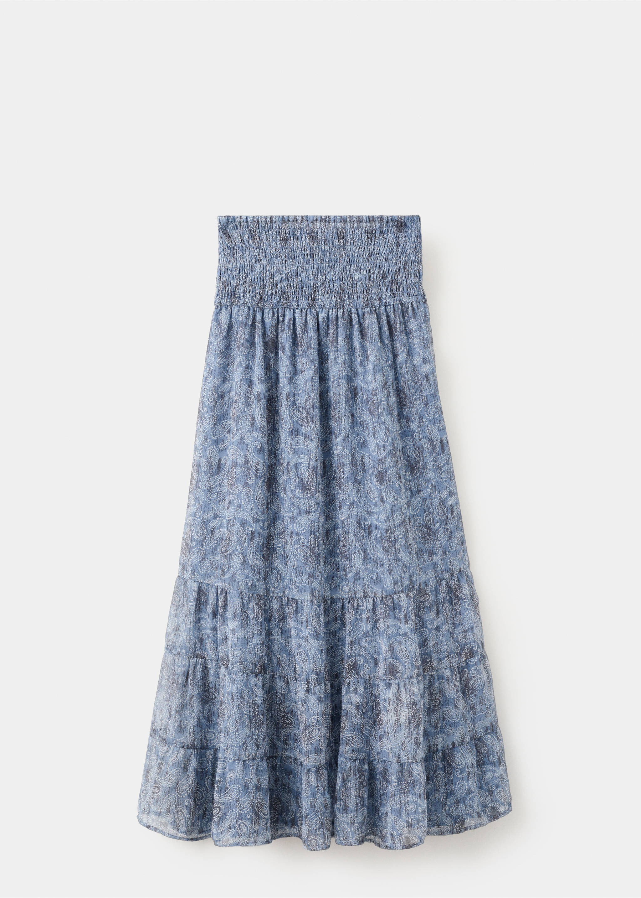 Printed long skirt - Article without model, Sky Blue. Ref: 27071220-00.