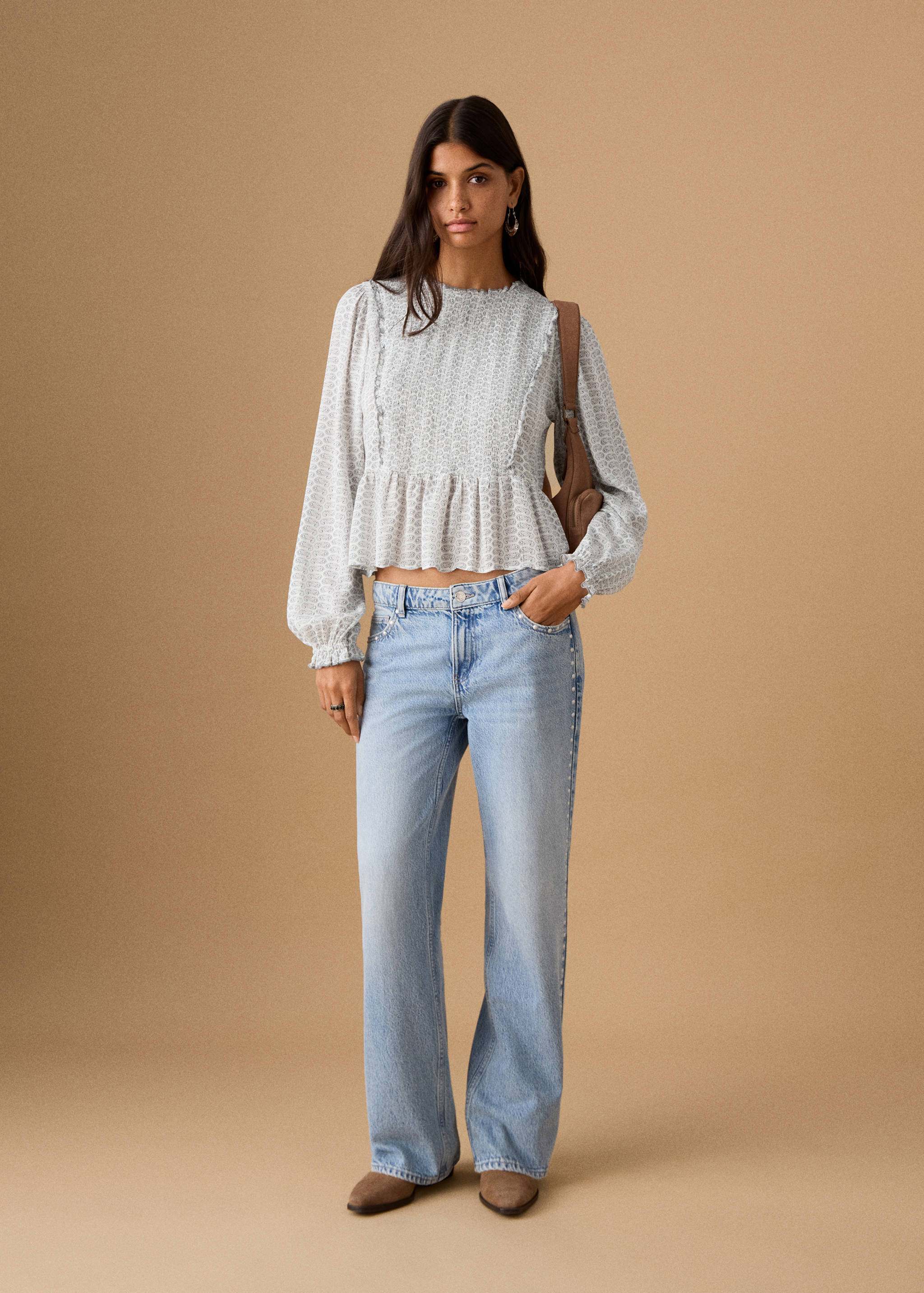 Ruched printed blouse - General plane