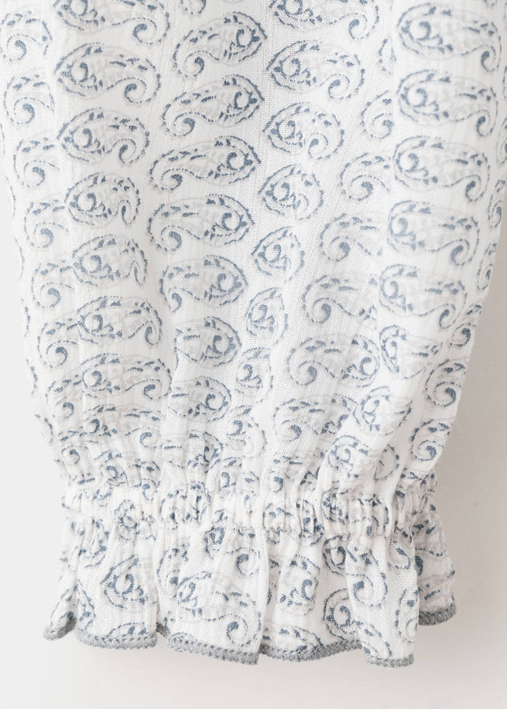 Ruched printed blouse — Off White