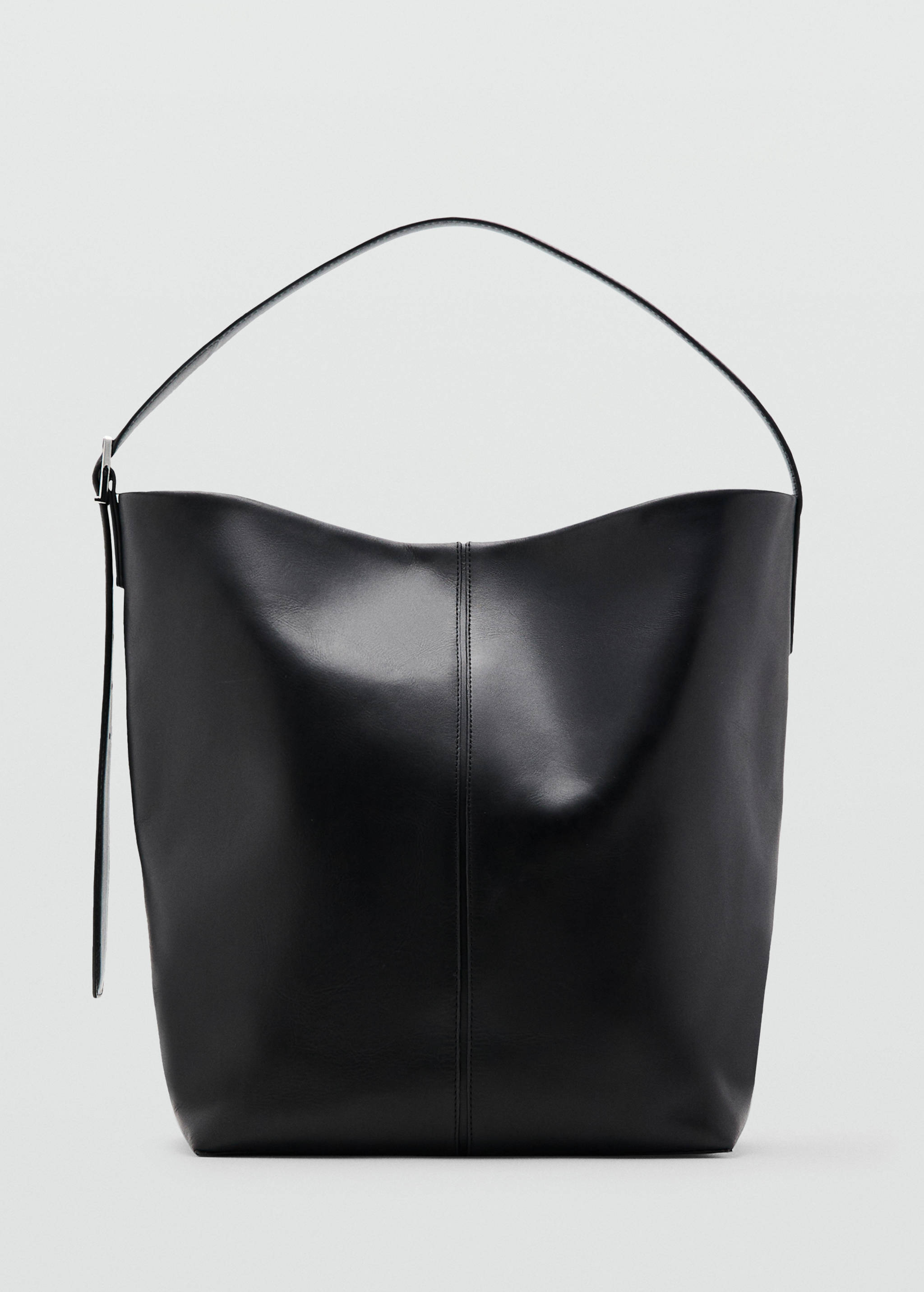 Large leather bucket bag - Article without model