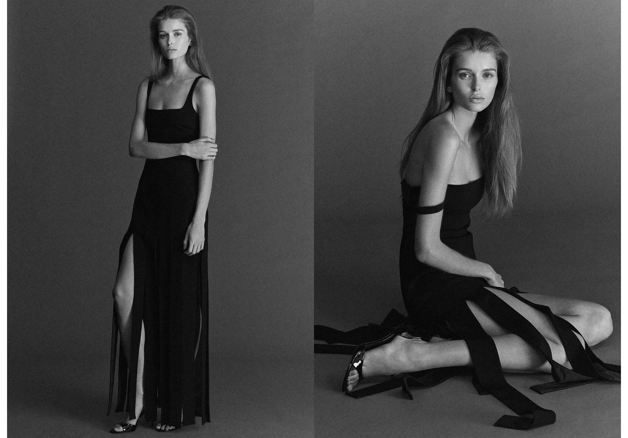 Vestido escotado bajo flecos - Plano panorámico