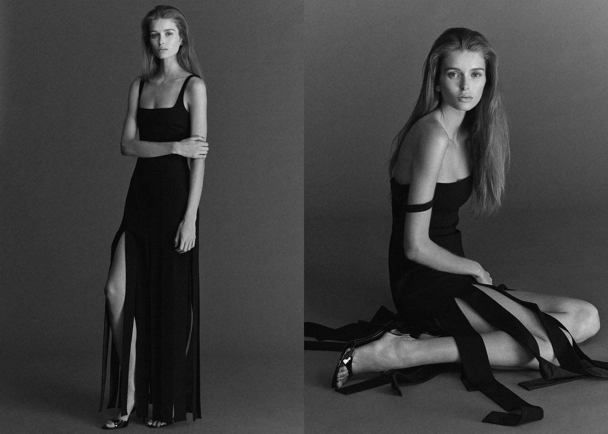 Low-cut dress with fringed hem - Panoramic plane