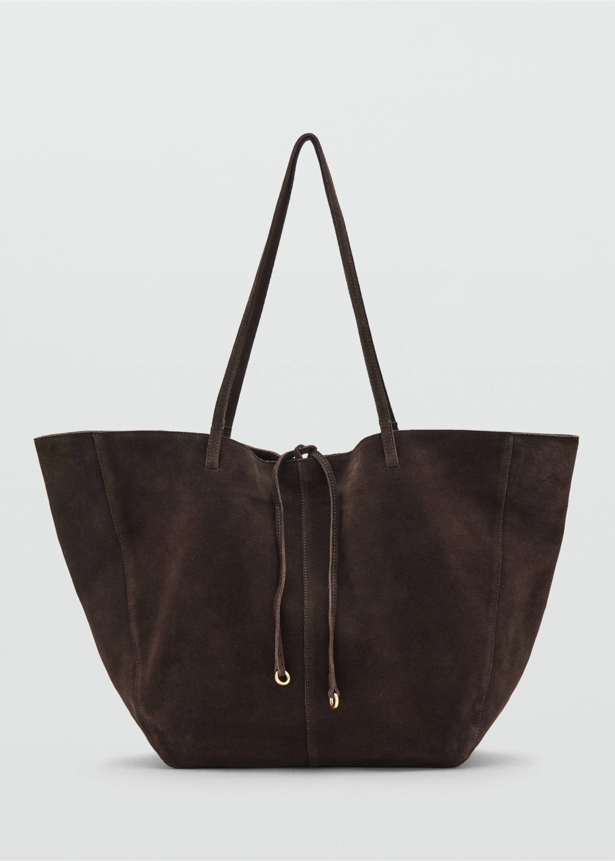 Sac cabas en daim nœud - Article sans modèle, Chocolat. Ref: 27071224-00.