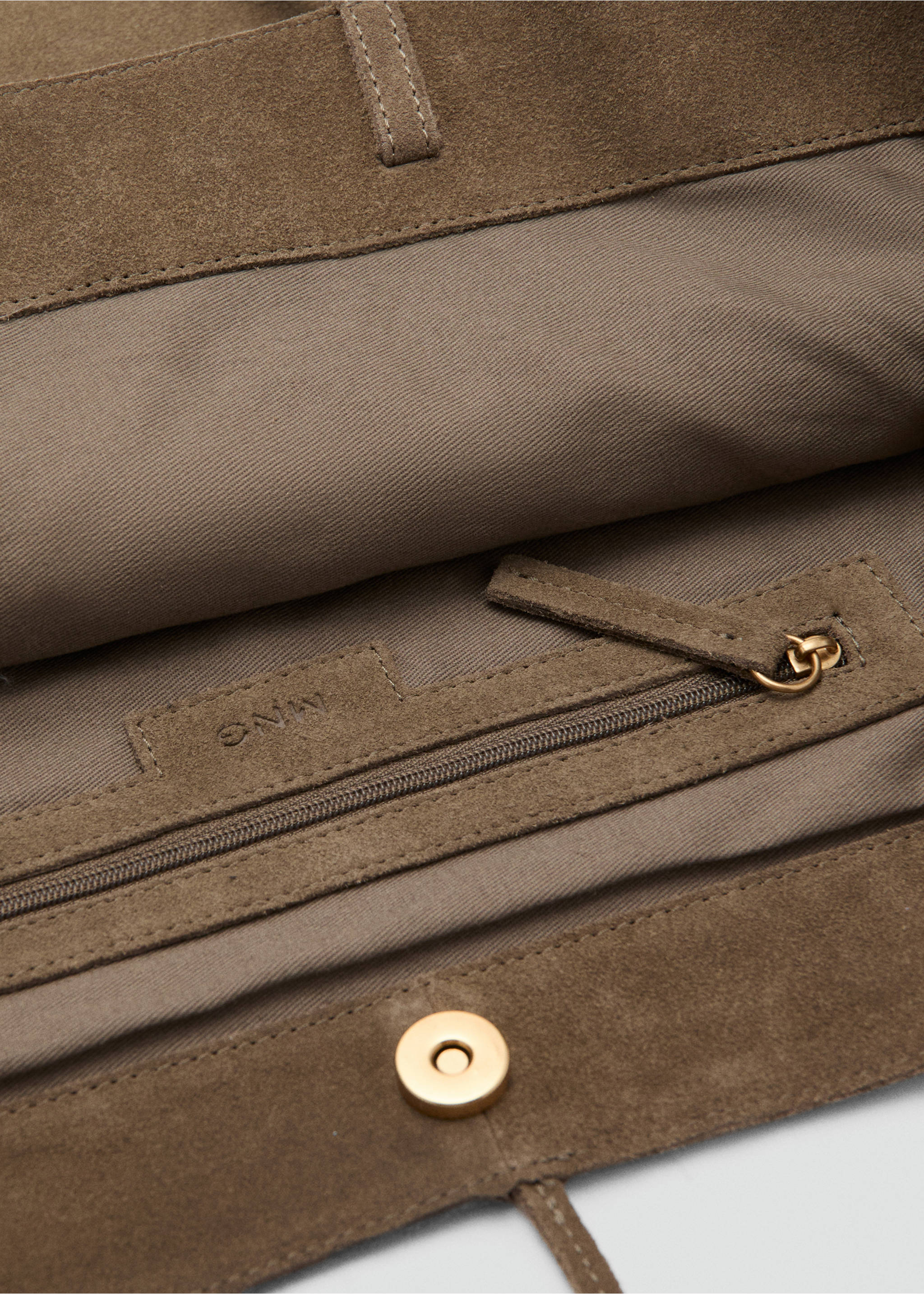 Bolso shopper serraje lazo - Detalle del artículo 3, Khaki. Ref: 27071224-00.