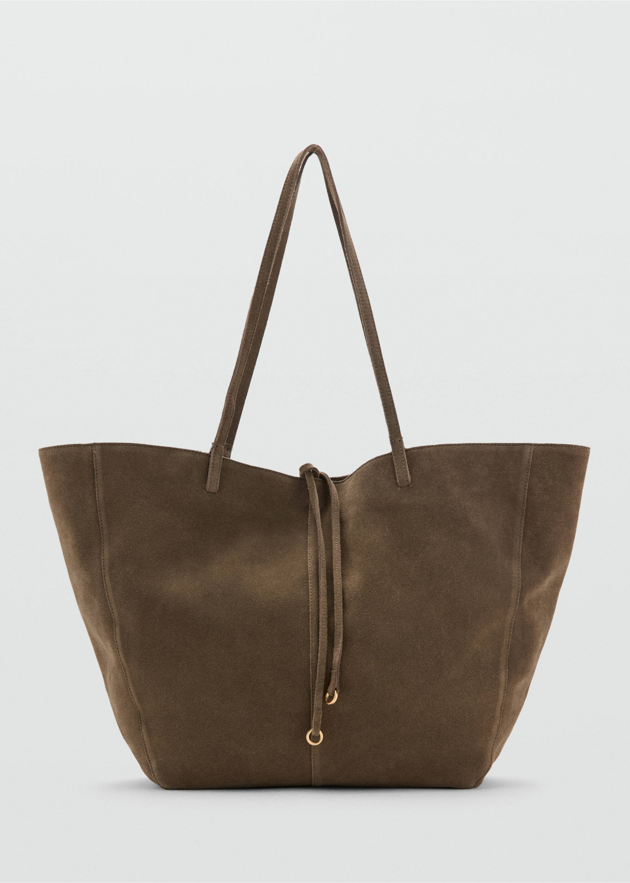 Sac cabas en daim nœud - Article sans modèle, Kaki. Ref: 27071224-00.