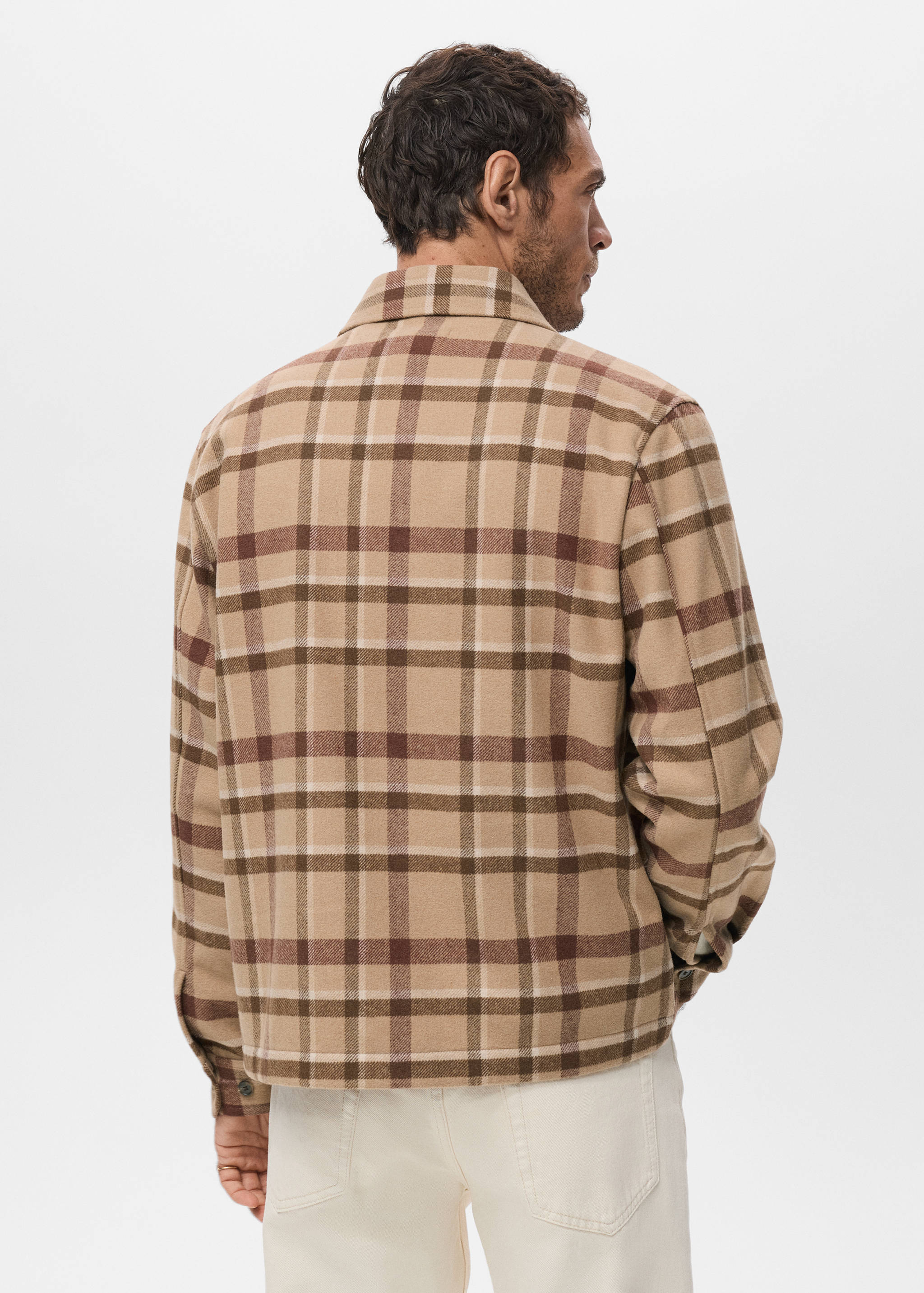 Check overshirt with pockets - Reverse of the article