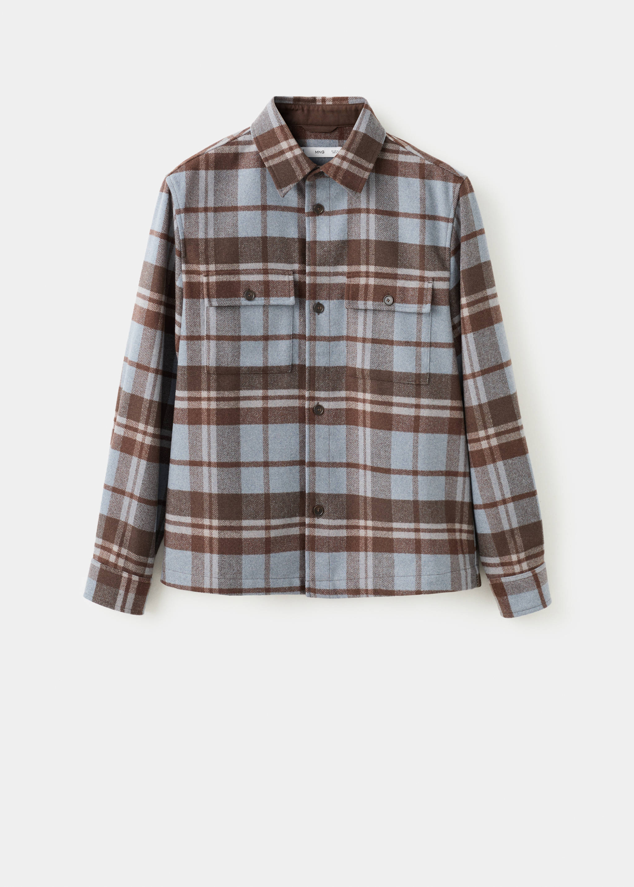 Верхняя рубашка в клетку с карманами - Изделие без модели