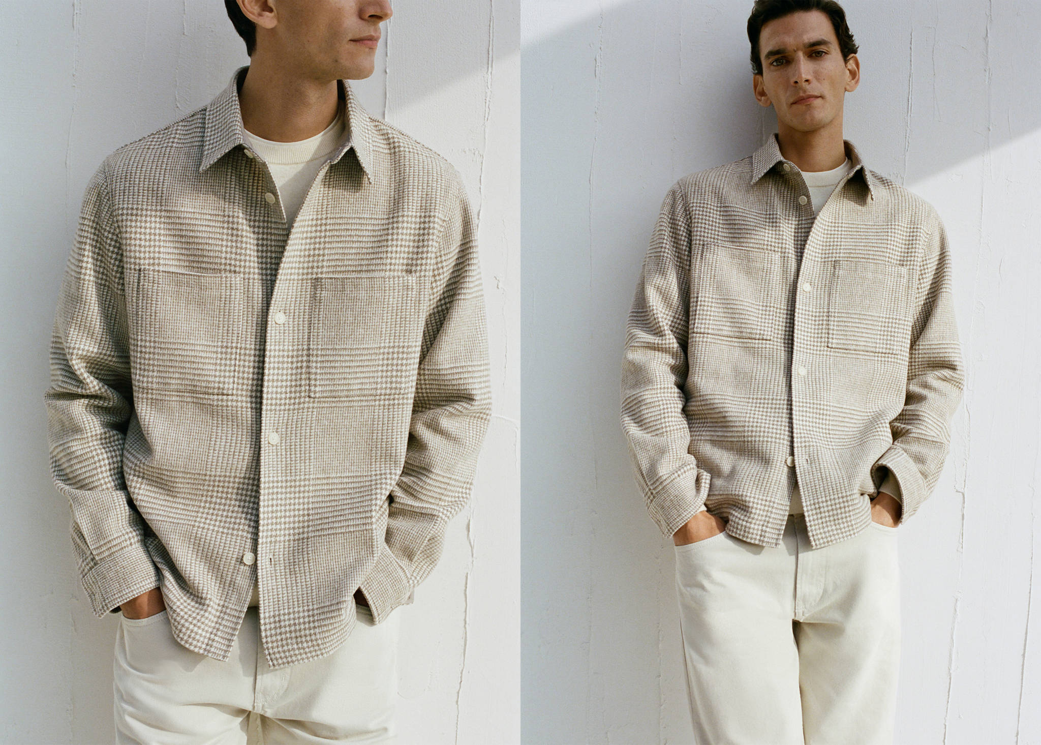 Check wool-blend overshirt - Panoramic plane
