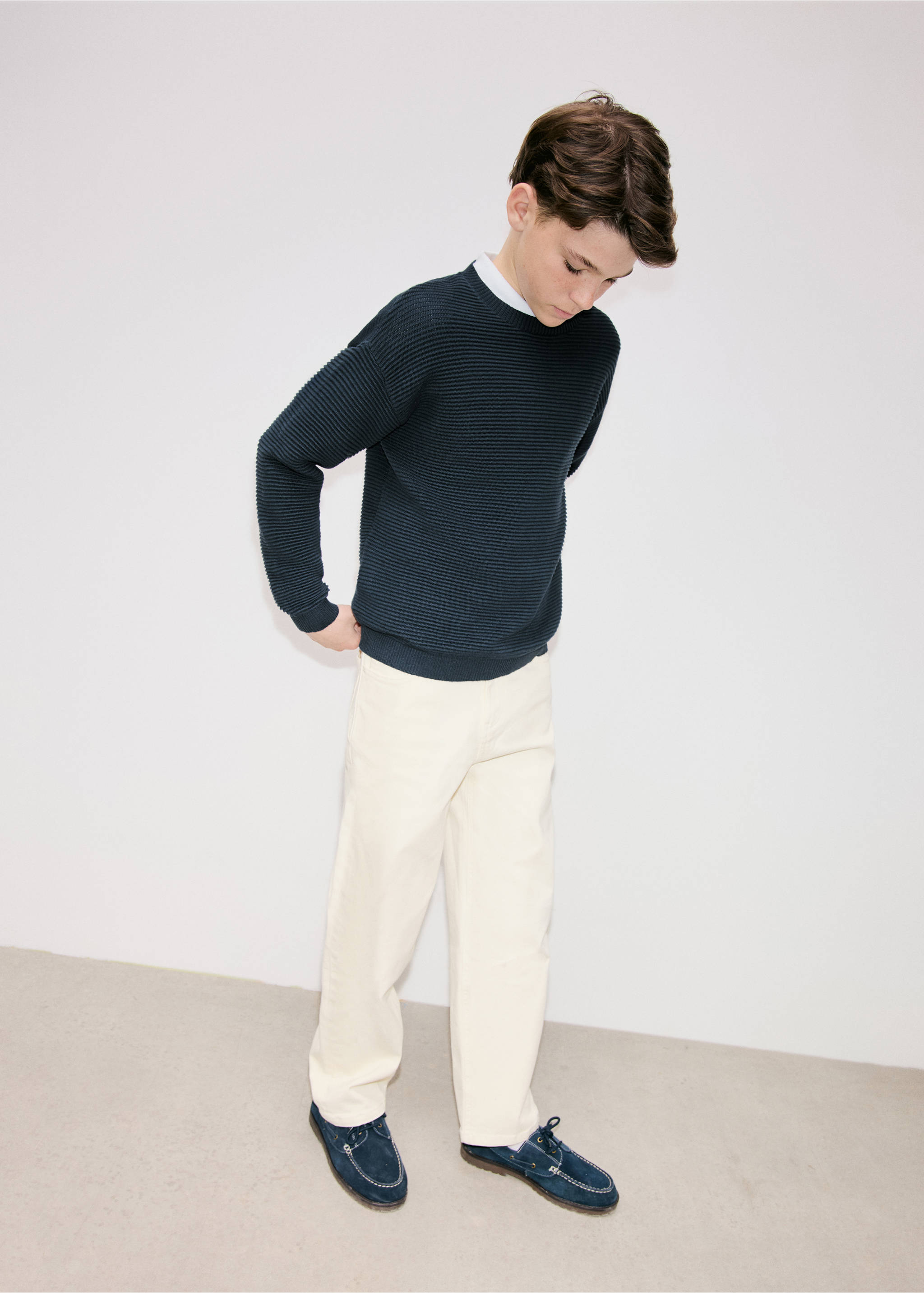 Jeans rectos algodón - Plano general, Crudo. Ref: 27071232-00.