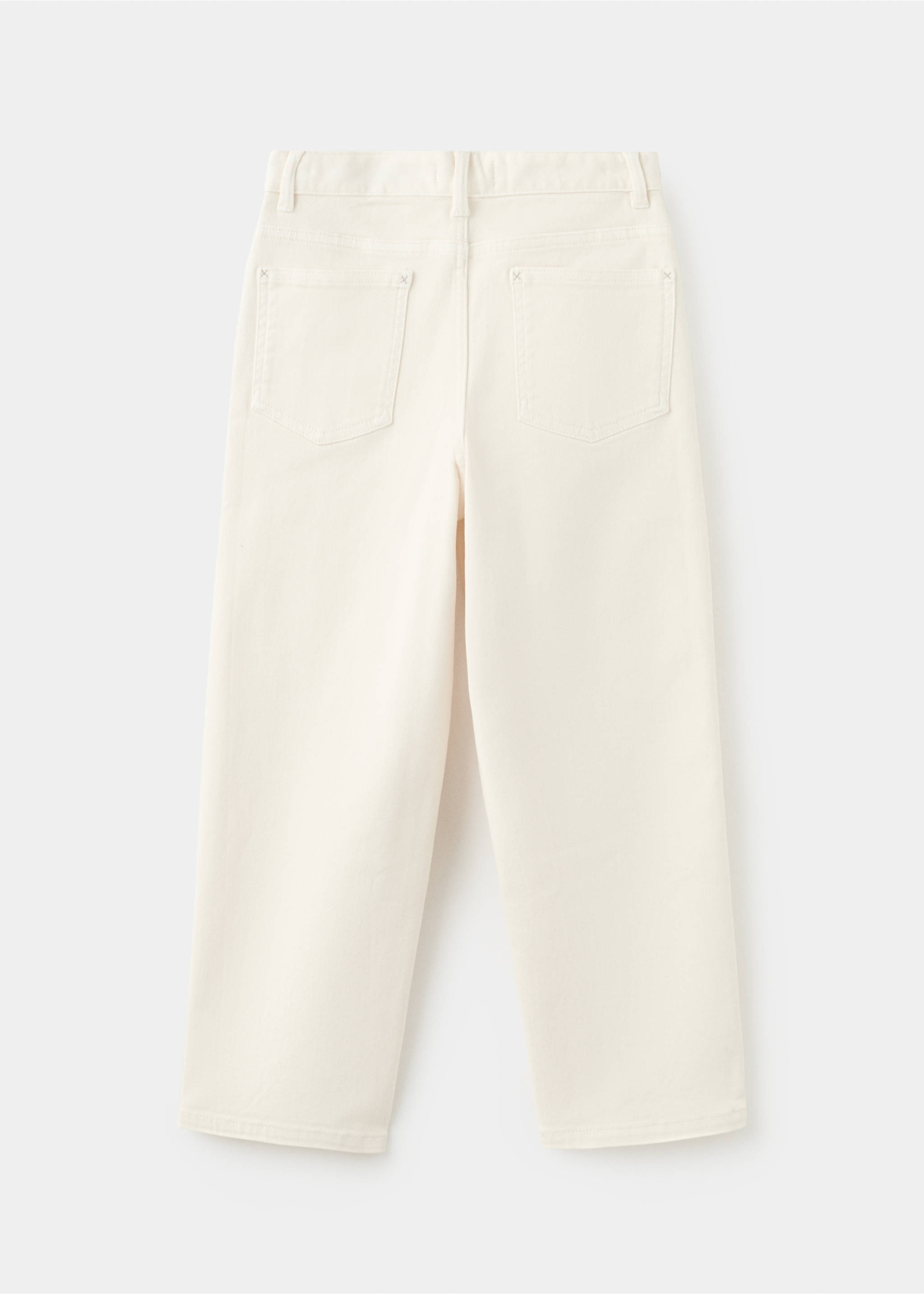 Jeans rectos algodón - Reverso del artículo, Crudo. Ref: 27071232-00.