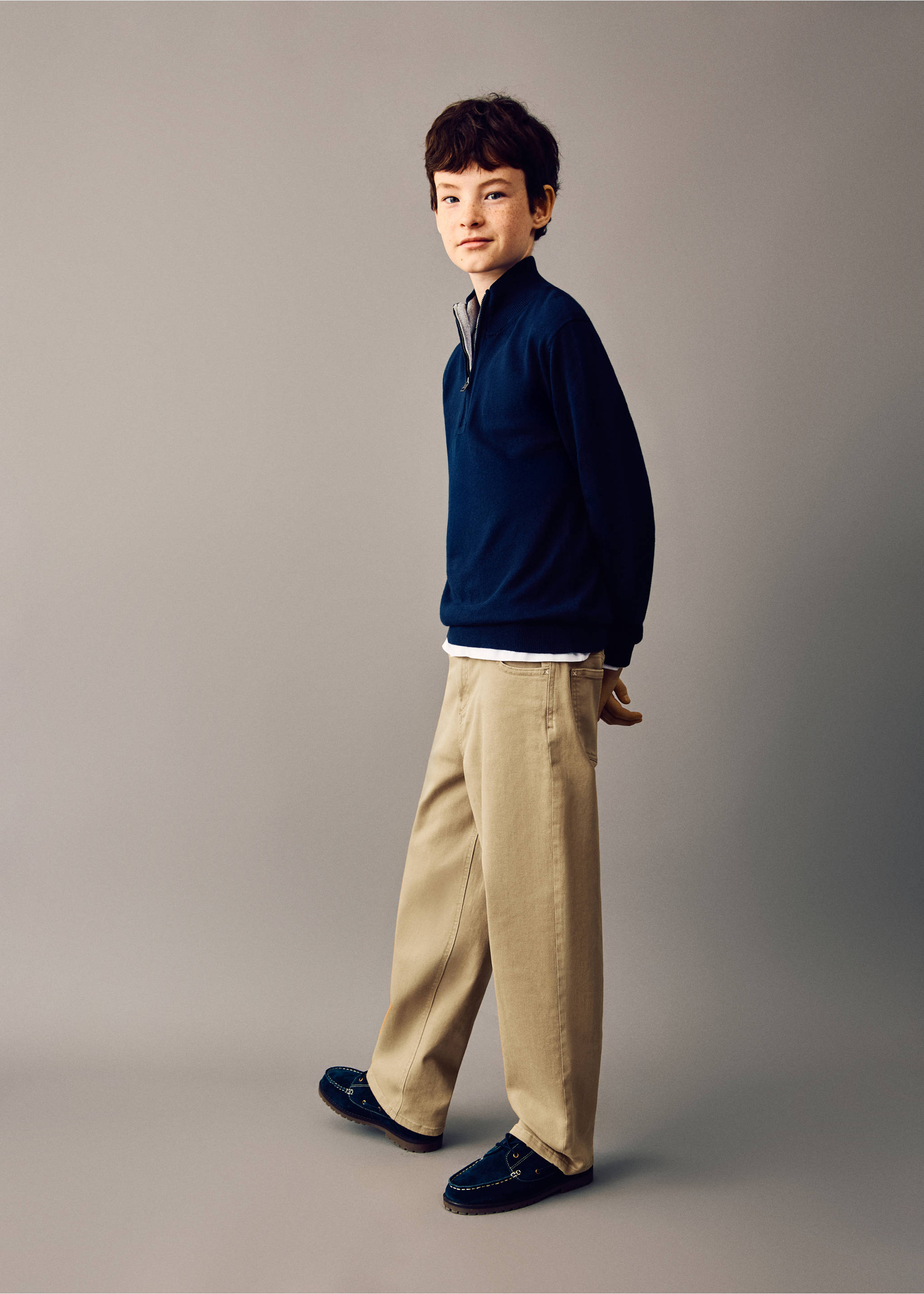 Jeans rectos algodón - Detalle del artículo 1, Arena. Ref: 27071232-00.