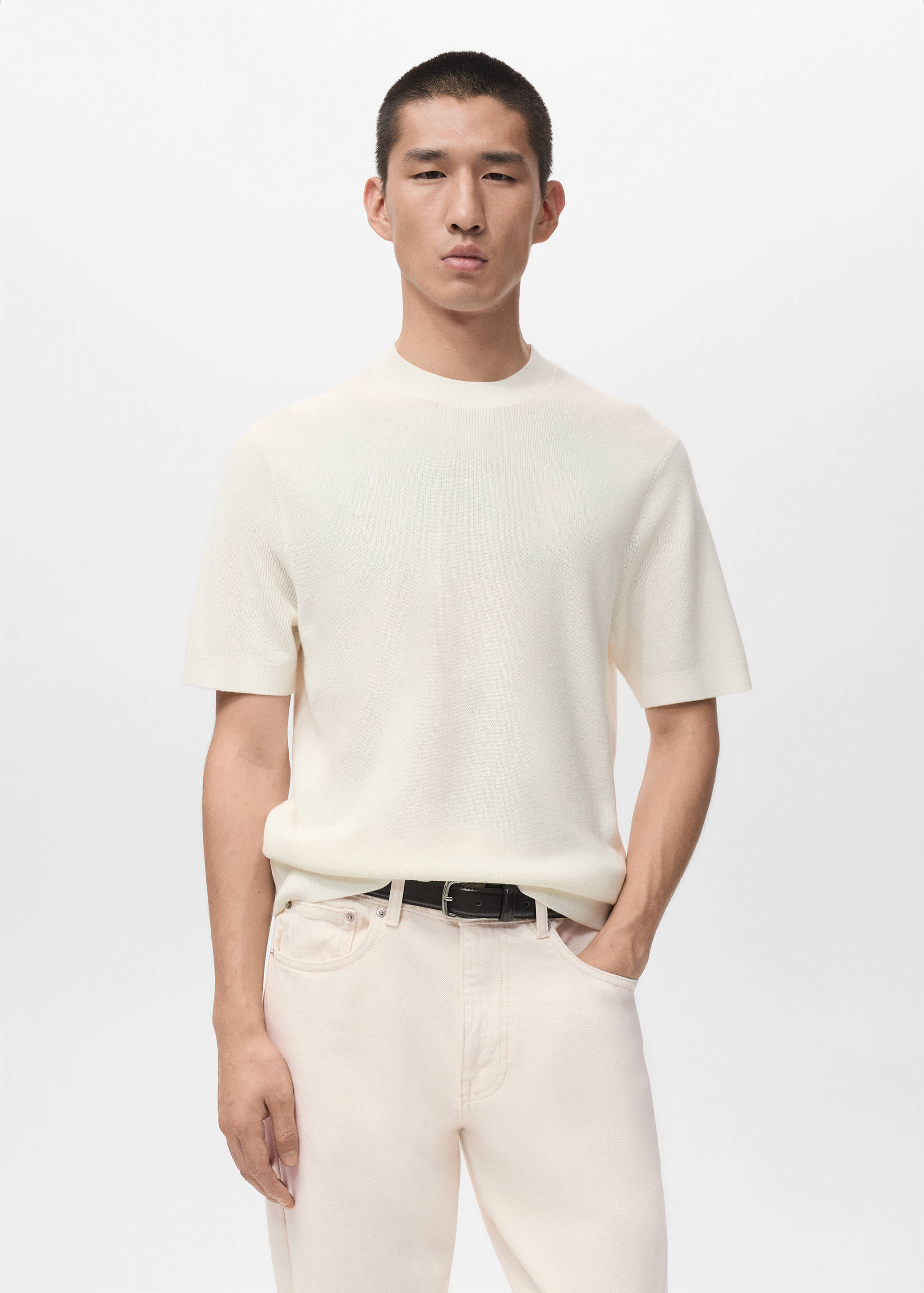 Knit cotton T-shirt - Medium plane