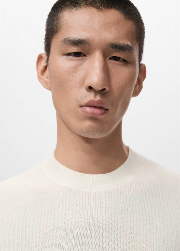 Knit cotton T-shirt — Off White