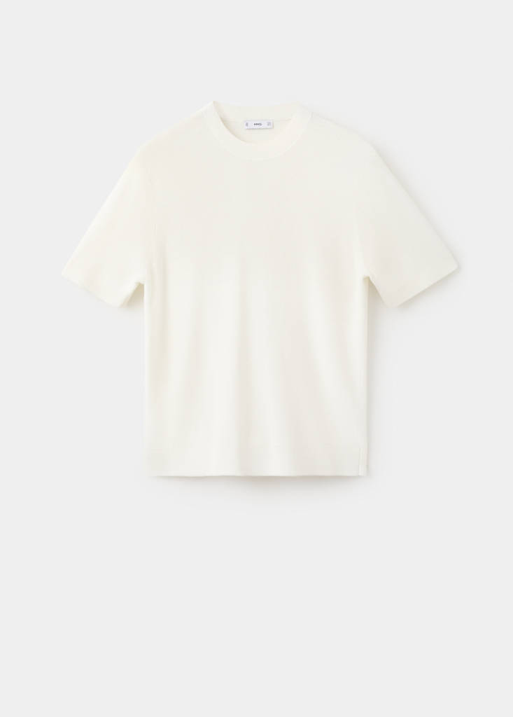 Knit cotton T-shirt — Off White