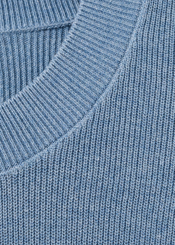 Knit cotton T-shirt — China Blue