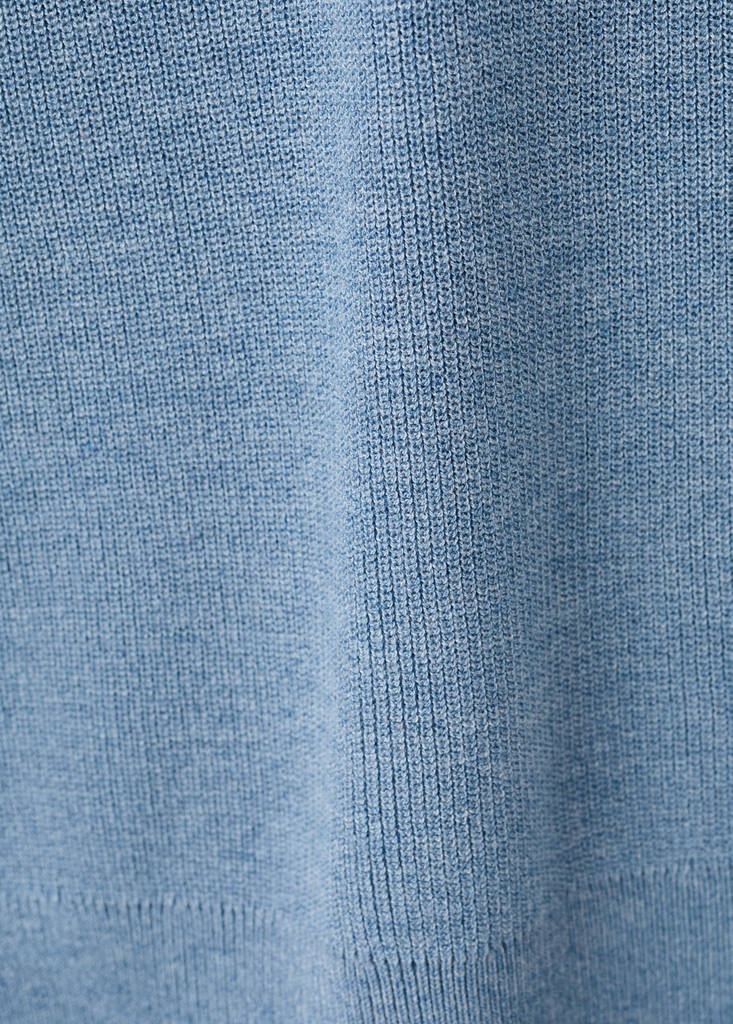 Knit cotton T-shirt — China Blue
