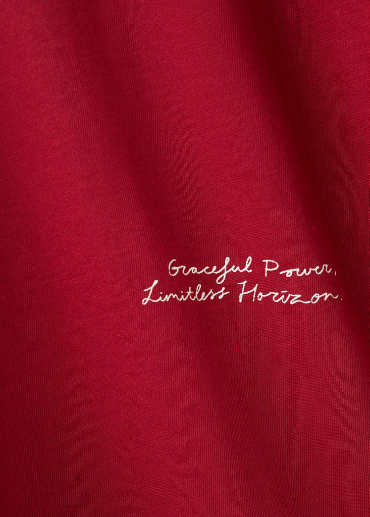 Text cotton T-shirt — Red