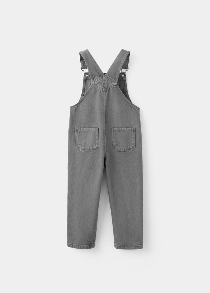 Straight denim dungarees — Charcoal