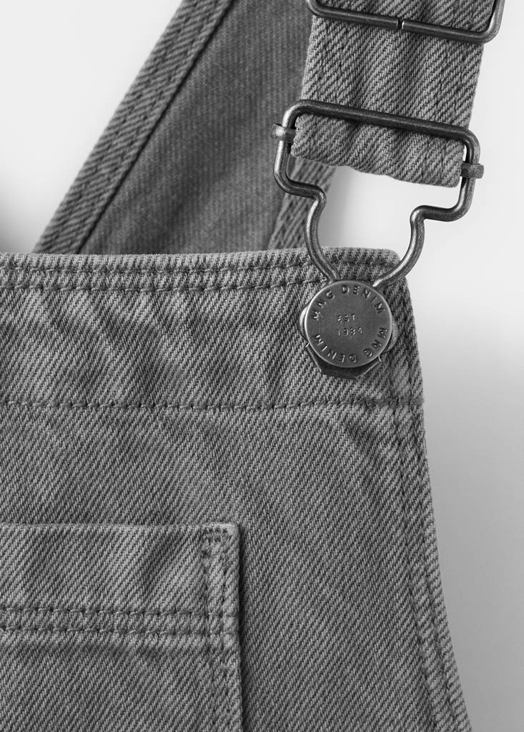 Straight denim dungarees — Charcoal