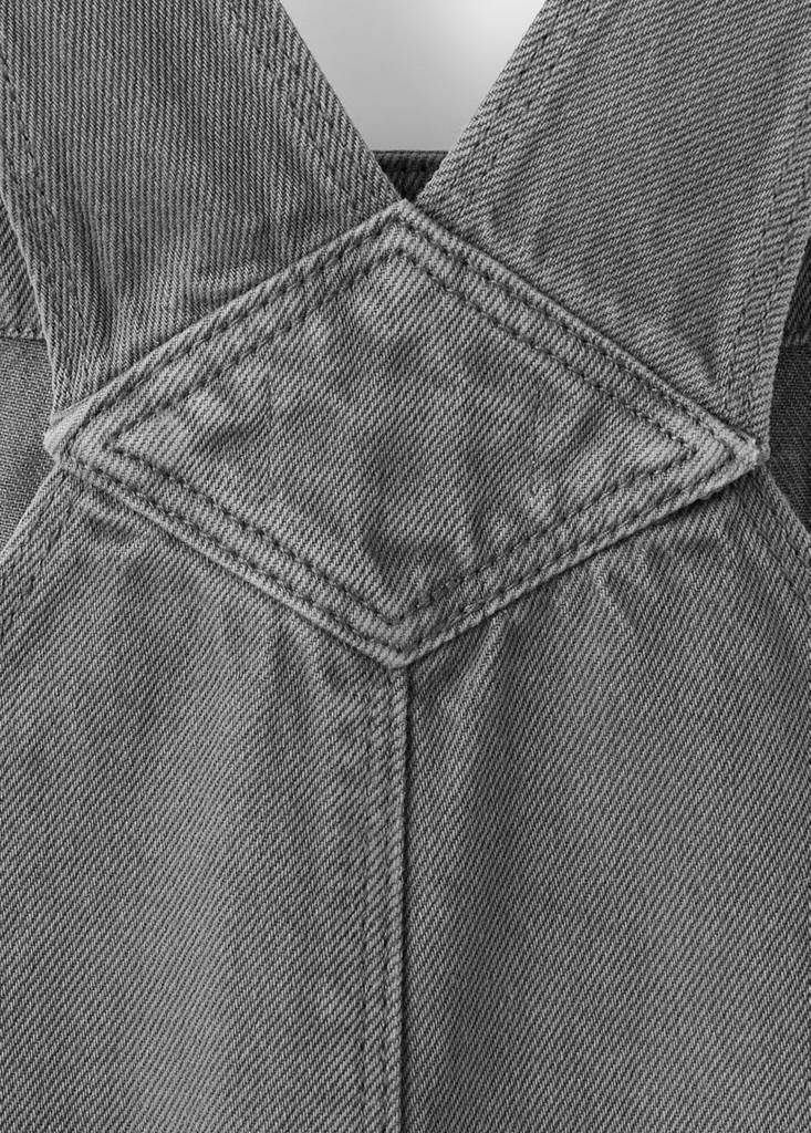 Straight denim dungarees — Charcoal
