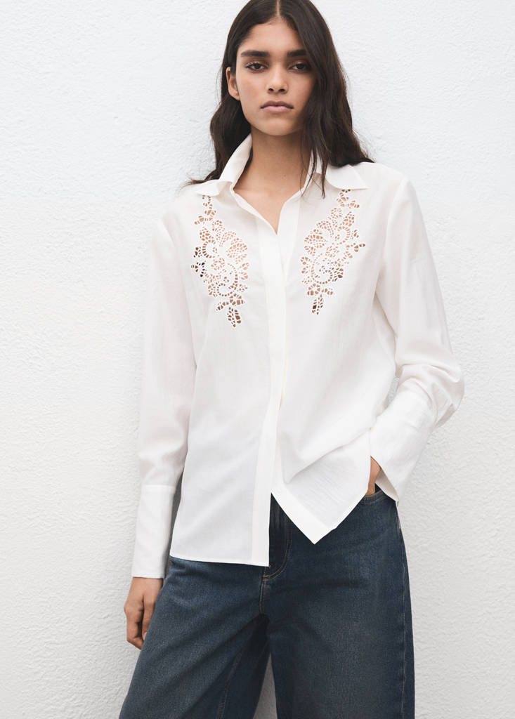 Camisa calados bordados