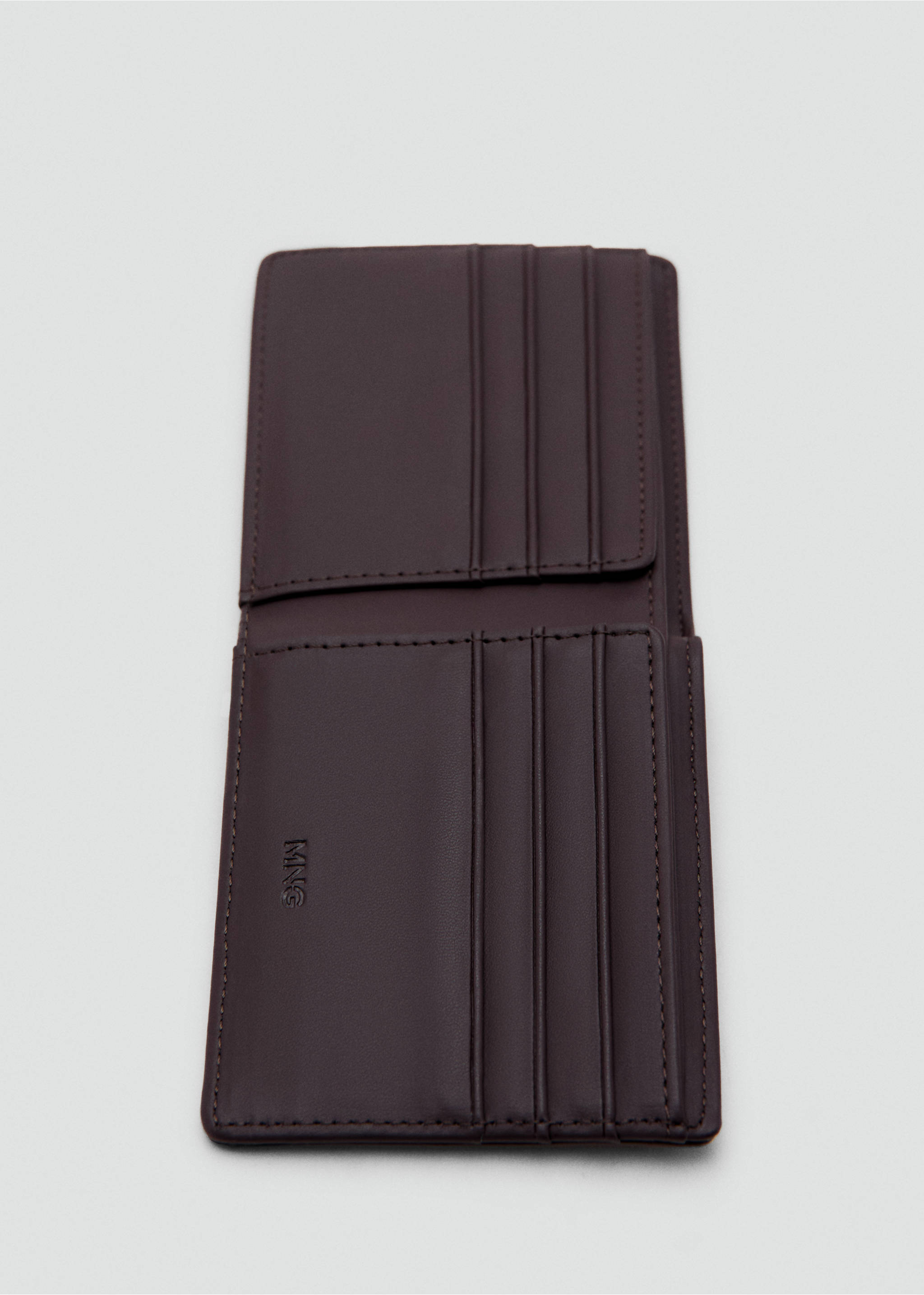 Cartera billetera efecto abatanado - Plano medio, Marrón. Ref: 27071245-00.