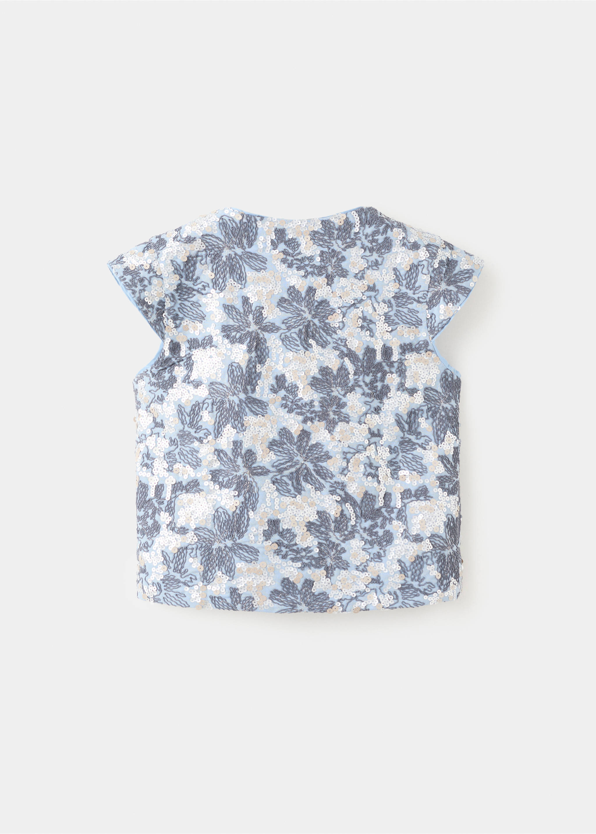 Sequin embroidered gilet - Reverse of the article, Blue. Ref: 27071246-00.